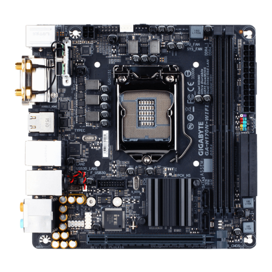 Gigabyte LGA1151 Intel H170 Mini-ITX DDR4 Motherboard GA-H170N-WIFI