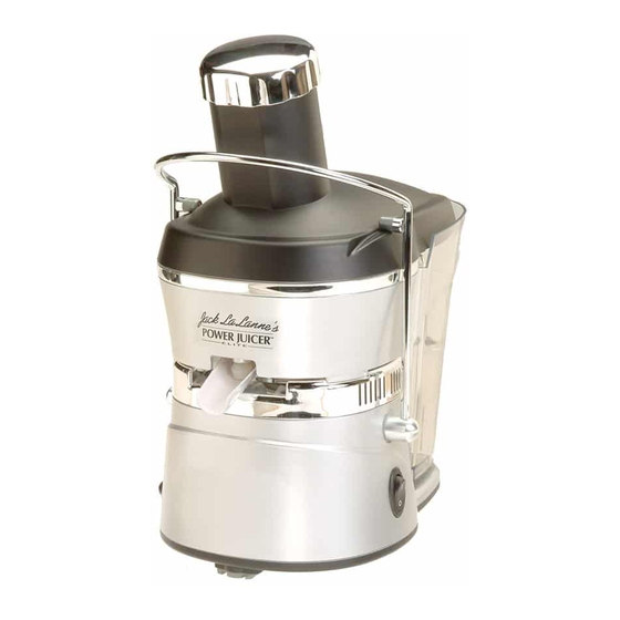 JACK LANANNE'S POWER JUICER ELITE OPERATING MANUAL Pdf Download