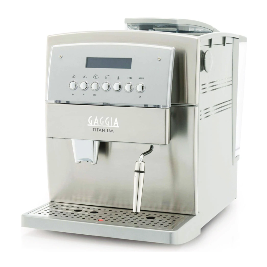 Gaggia TITANIUM Operating Instructions Manual