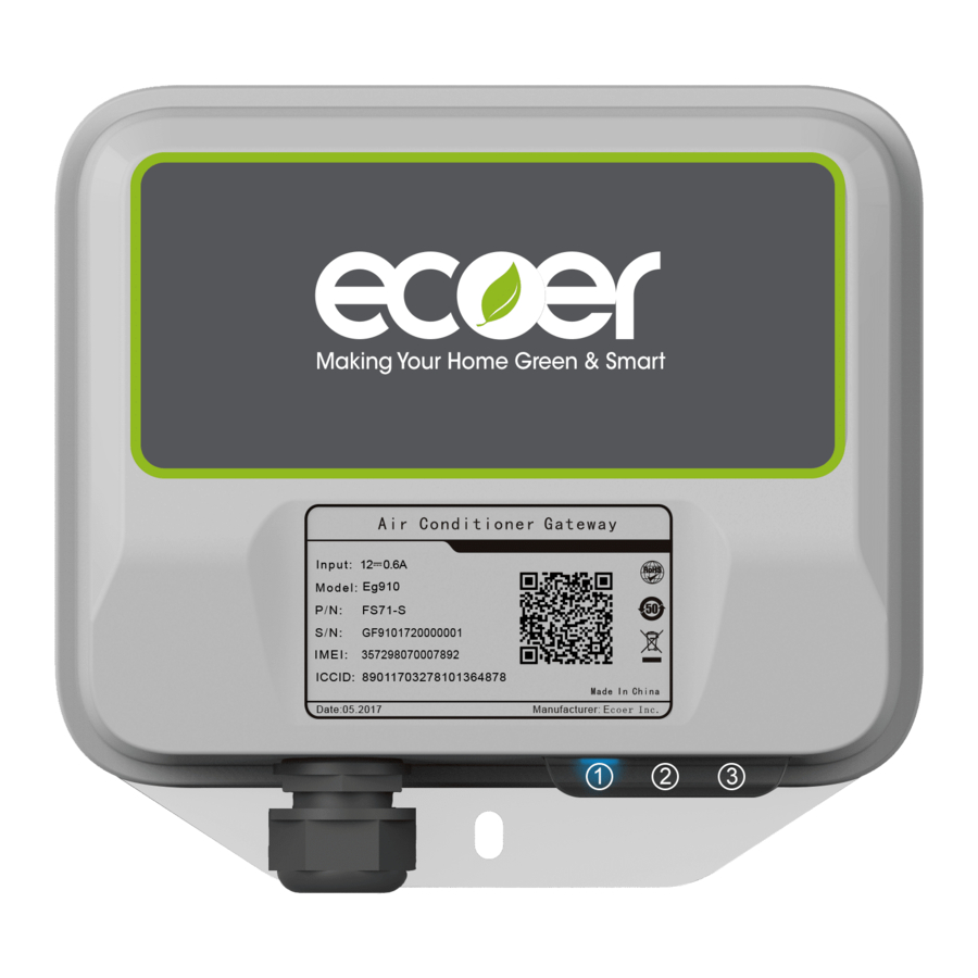 Ecoer Smart IOT Gateway Installation Manual And Service Instructions