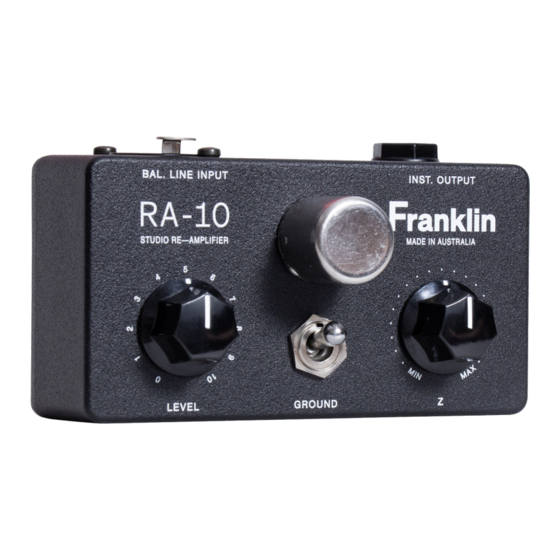 Franklin RA-10 Setup And User Manual