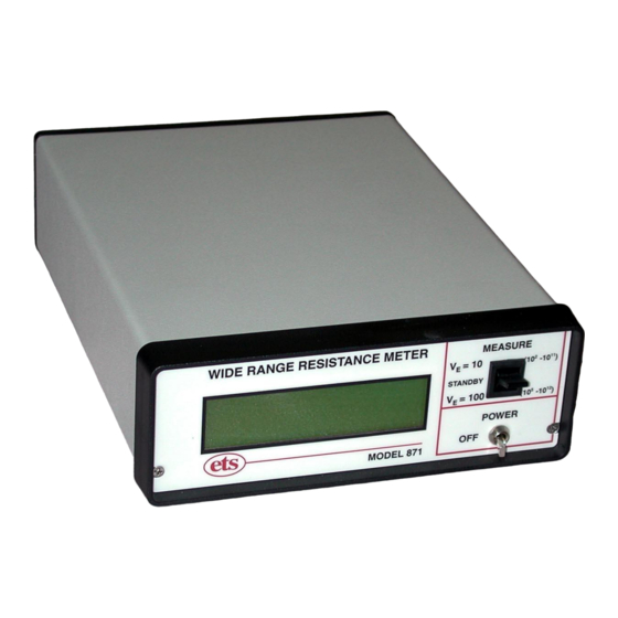 ETS 871 Operating Instructions Manual
