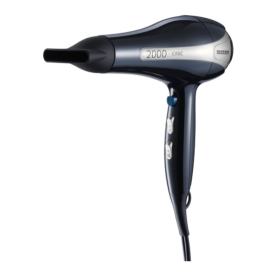 SEVERIN HAIRDRYER - DATASHEET 2 Dimensions