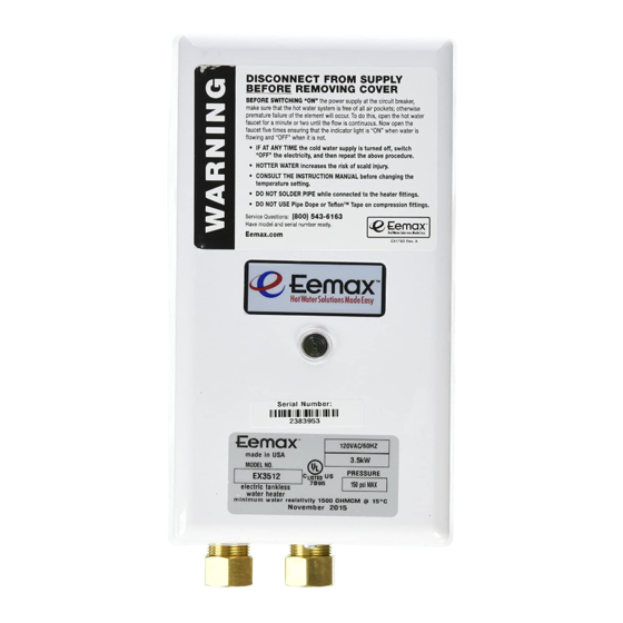 EEMAX EX3512 INSTALLATION MANUAL AND OWNER
