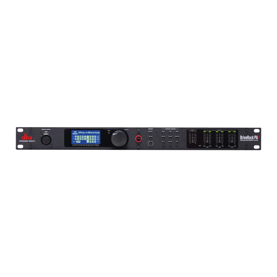 dbx DriveRack PA2 Owner's Manual