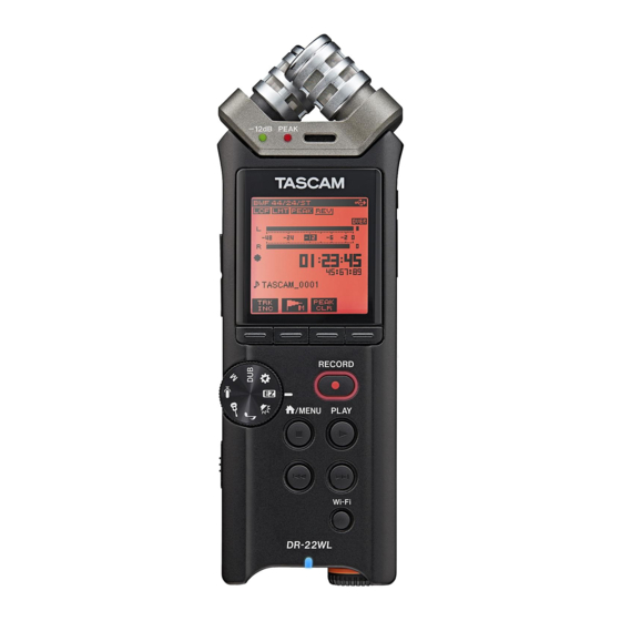 Tascam DR-22WL Reference Manual