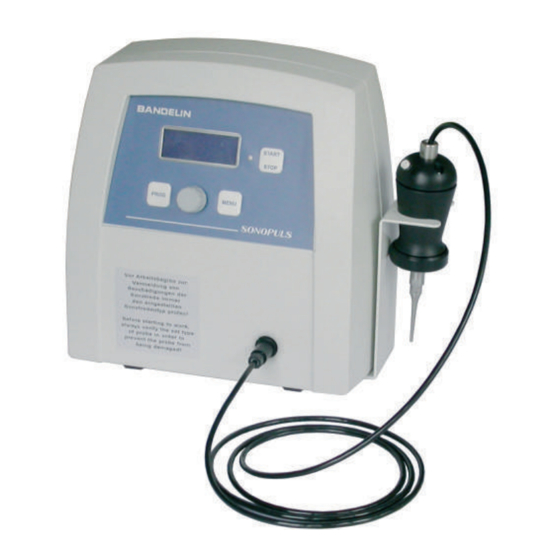 BANDELIN SONOPLUS mini20 Instructions For Use Manual