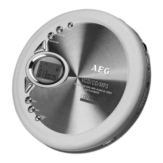 AEG CDP 4201 MP3/VCD Instruction Manual & Guarantee