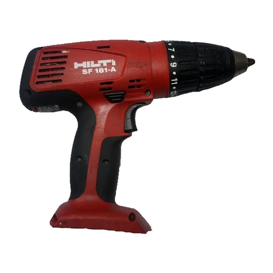 Hilti SF 181-A Operating Instructions Manual