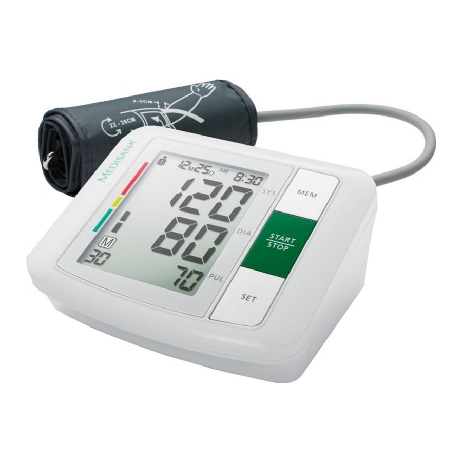 Medisana BU 510 - Blood Pressure Monitor Manual