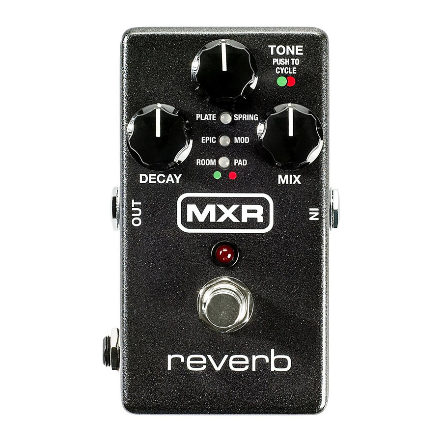 MXR M300 REVERB INSTRUCTION MANUAL Pdf Download ManualsLib