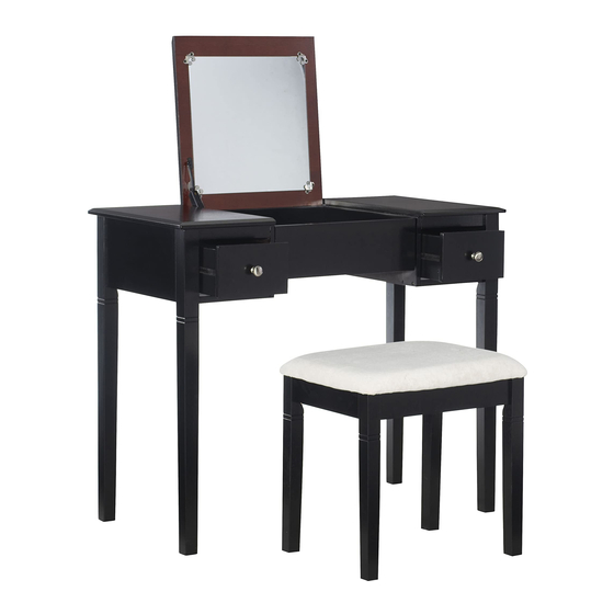 Linon Vanity Set 64023BLKCHY01KDU Assembly Instructions Manual
