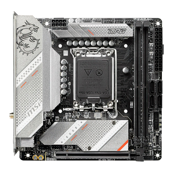 MSI MPG B760I EDGE WIFI User Manual