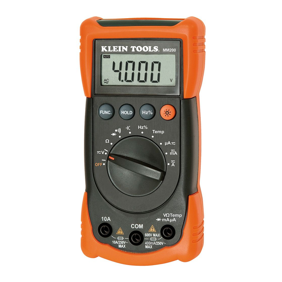 KLEIN TOOLS MM200 INSTRUCTION MANUAL Pdf Download ManualsLib