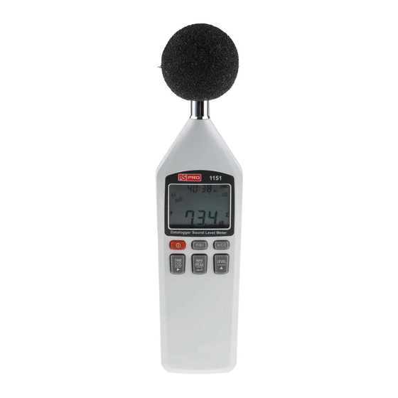 RS Pro RS-1151 Sound Level Meter Manuals