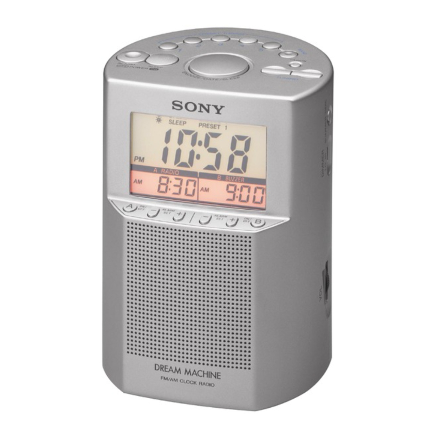 Sony DREAM MACHINE ICF-C793, ICF-C793L - AM/FM Clock Radio Manual