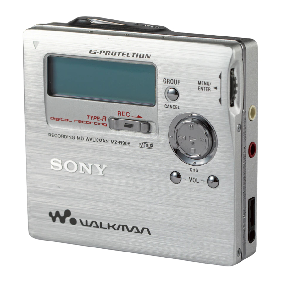 SONY WALKMAN MZ-R909 OPERATING INSTRUCTIONS MANUAL Pdf Download 