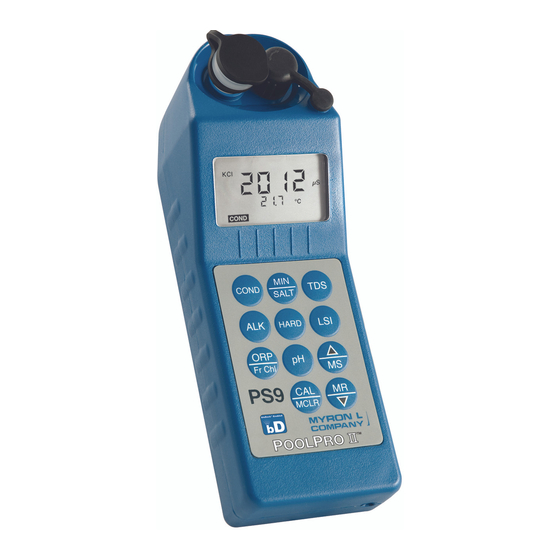 Myron L PoolPro PS9 Quick Start Manual