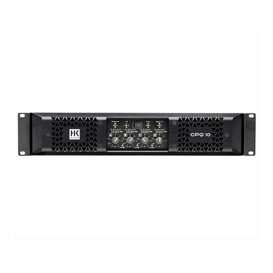 HK Audio CPQ 10 Digital Power Amplifier Manuals