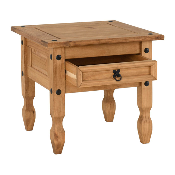 Seconique Furniture Corona 1 Drawer Lamp Table Assembly Instructions