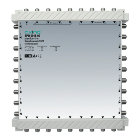 axing Premium SPU 996-09 Operation Instructions