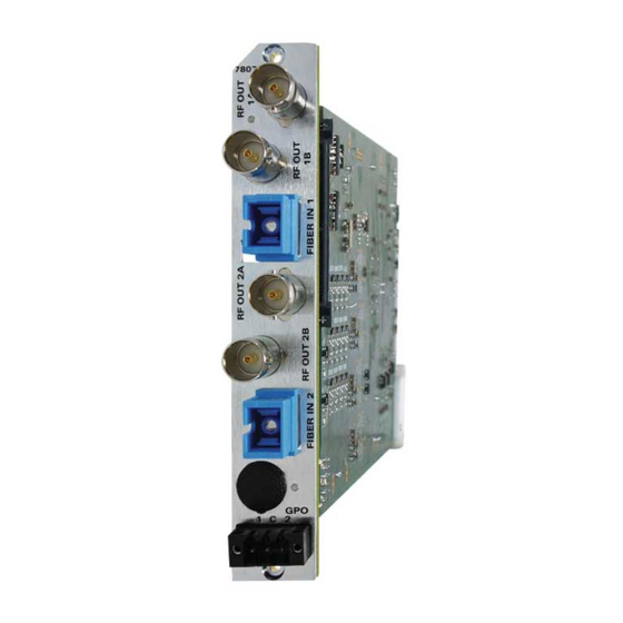 User Manuals: evertz MultiFrame 7807LR-2 Fiber Receiver