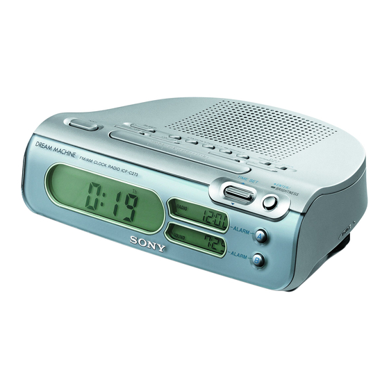 Sony ICF-C273 - Fm/am Clock Radio Manuals