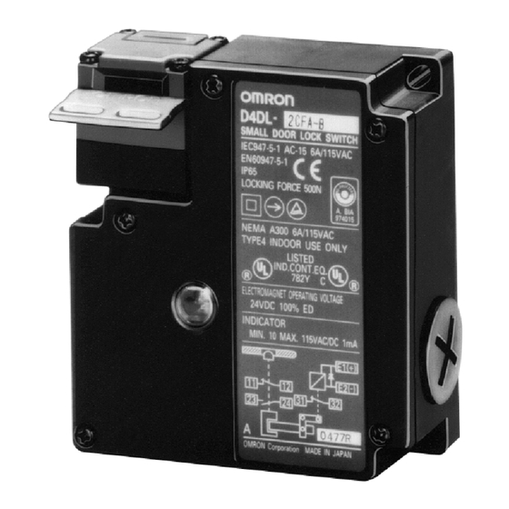 Omron D4DL-1DFG-B Manual