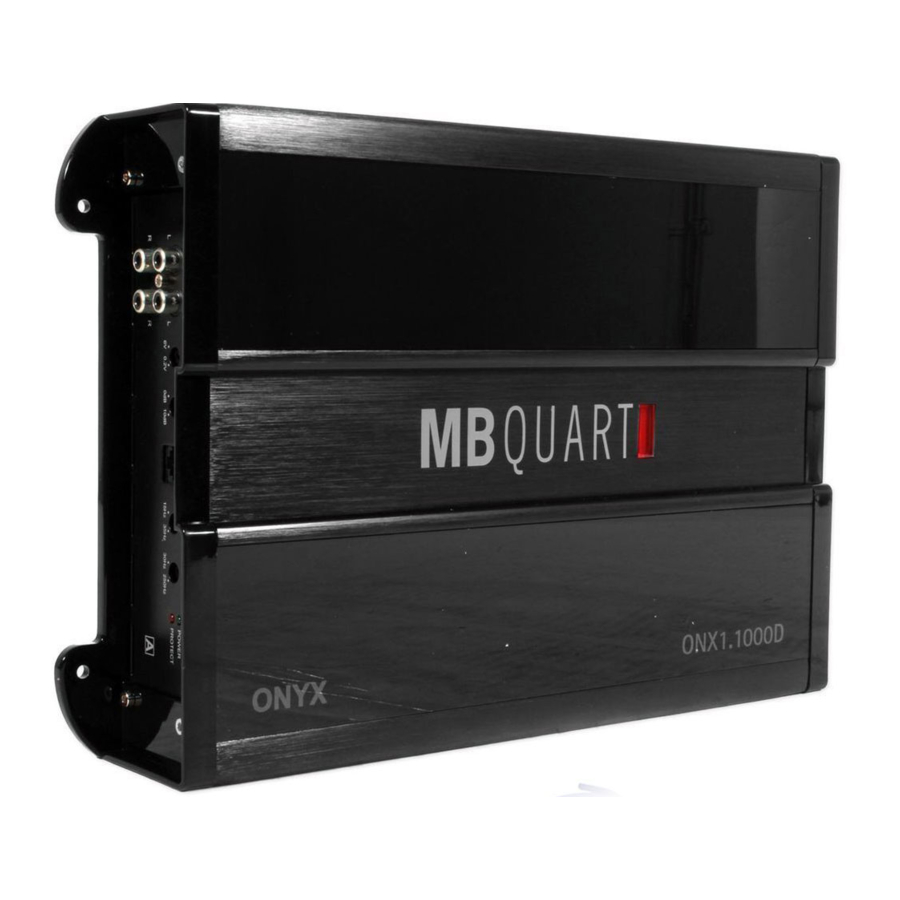 MB QUART ONYX ONX1.1000D INSTALLATION MANUAL Pdf Download | ManualsLib