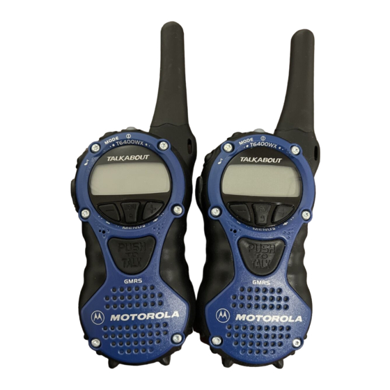 MOTOROLA TALKABOUT T6400 USER MANUAL Pdf Download ManualsLib