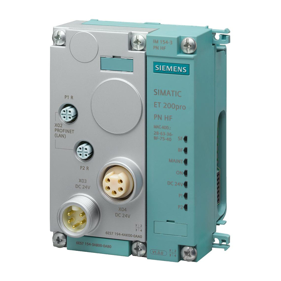 Siemens ET 200pro Operating Instructions Manual