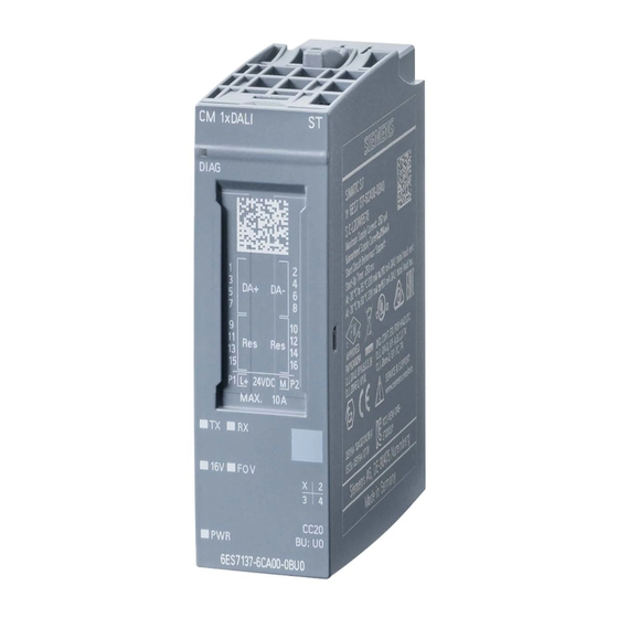 Siemens SIMATIC ET 200SP CM 1xDALI Manual