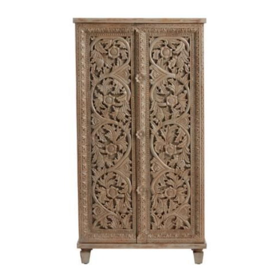 World Market OLIVE WOODEN CARVED ALMIRAH 570823 Manual