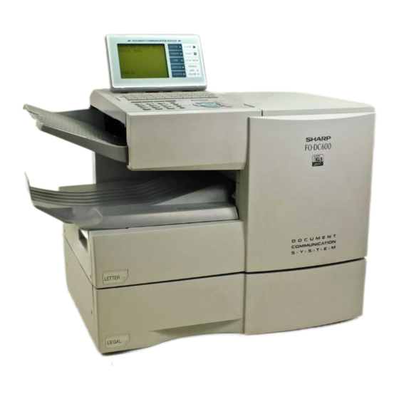 Sharp FO-DC600 Laser Fax Machine Manuals