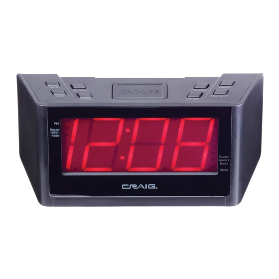 craig dual alarm clock radio with bluetooth manual