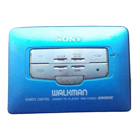 Sony Walkman WM-EX662 Service Manual