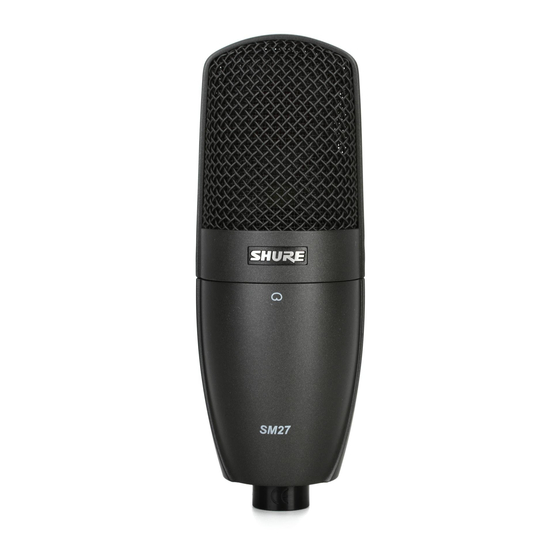 SHURE SM27 USER MANUAL Pdf Download | ManualsLib