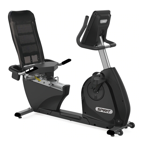 Spirit xbr95 recumbent bike manual hot sale