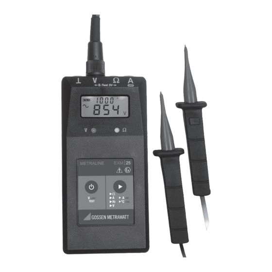 Gossen MetraWatt METRALINE EXM25B Operating Instructions Manual