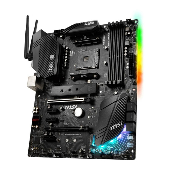 MSI B450 GAMING PRO CARBON AC Quick Start Manual