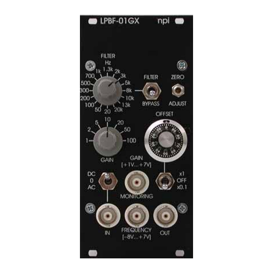 NPI LPBF-01GX User Manual