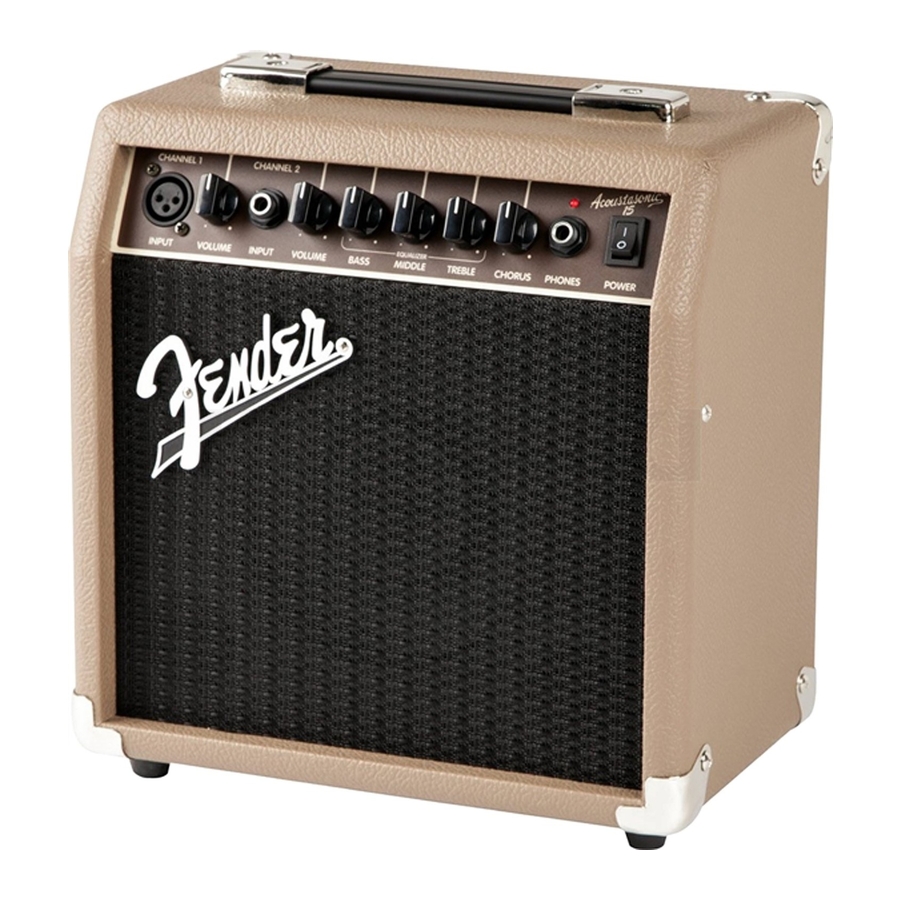 Specifications - Fender ACOUSTASONIC 15 Owner's Manual [Page 6