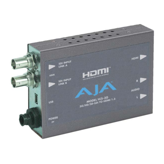 AJA Hi5-3G Installation & Operation Manual