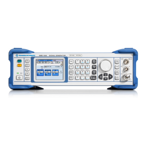 R&S SMB100A Operating Manual