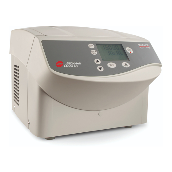 BECKMAN COULTER MICROFUGE 20 SERIES INSTRUCTIONS FOR USE MANUAL Pdf