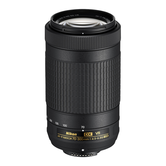 Nikon AF-P DX NIKKOR 70–300mm f/4.5–6.3G ED VR User Manual