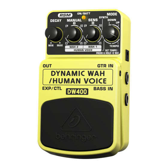 Behringer DW400 User Manual