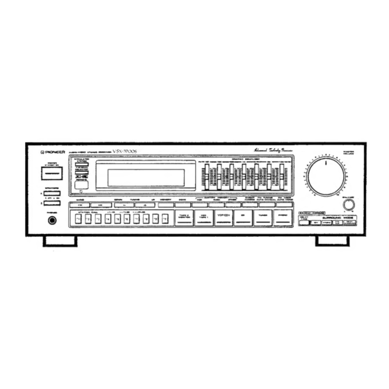 Pioneer VSX-3700S Operating Instructions Manual