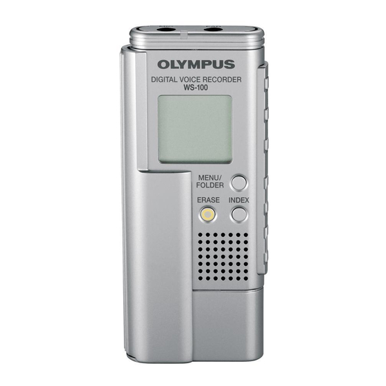 OLYMPUS DIGITAL VOICE RECORDER WS100 INSTRUCTIONS Pdf Download
