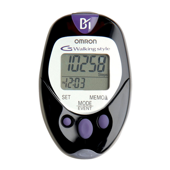 OMRON PEDOMETER WITH DOWNLOAD CAPABILITY HJ720ITCAN INSTRUCTION MANUAL